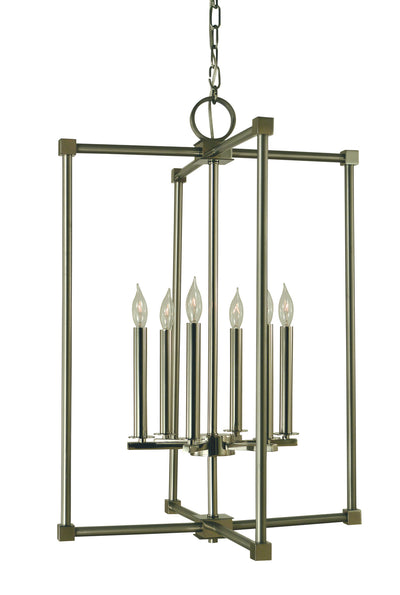 Framburg - 4606 BN/PN - Six Light Chandelier - Lexington - Brushed Nickel with Polished Nickel