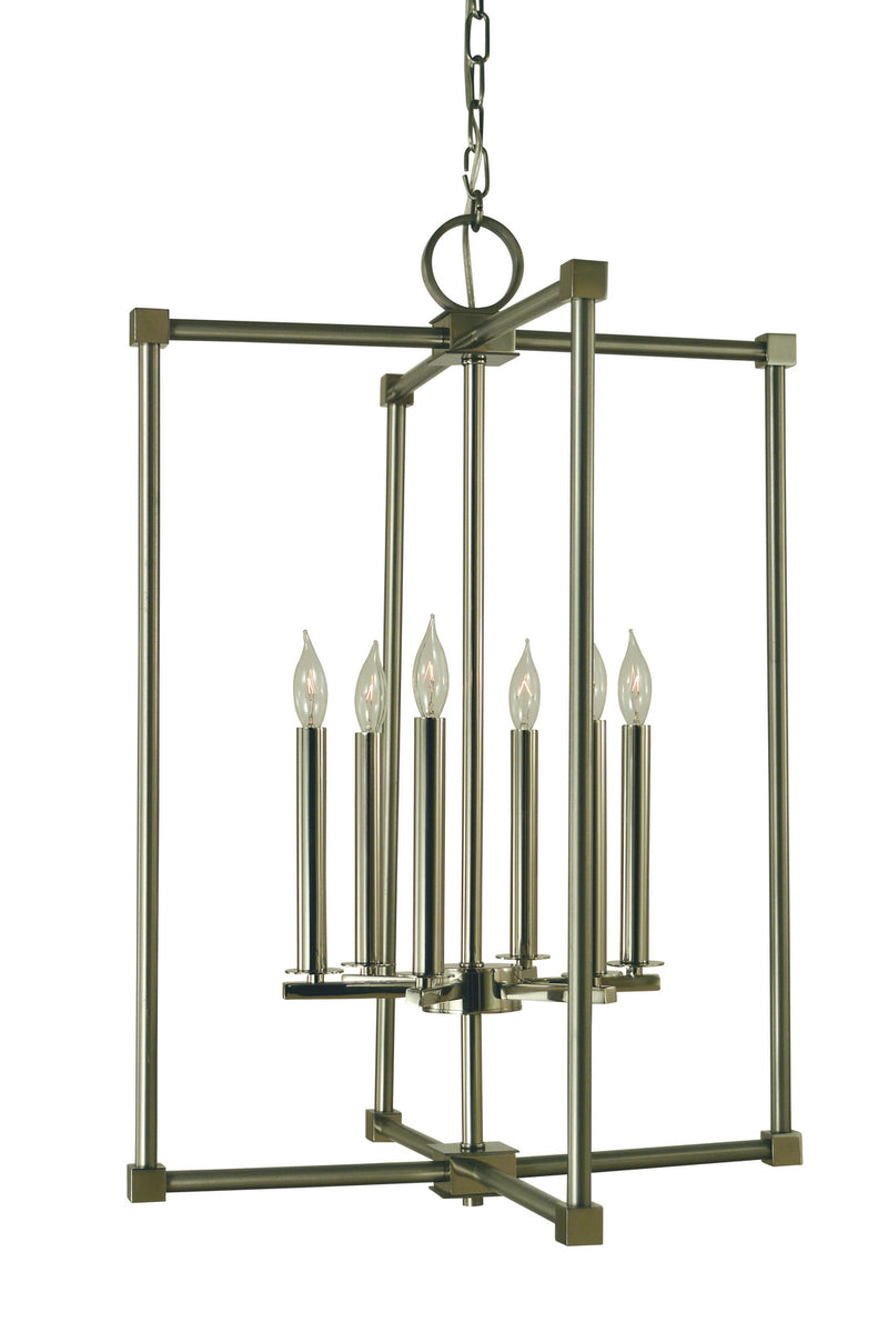 Framburg - 4606 BN/PN - Six Light Chandelier - Lexington - Brushed Nickel with Polished Nickel