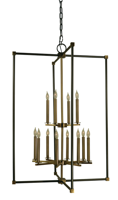 Framburg - 4610 MB/AB - 12 Light Foyer Chandelier - Lexington - Mahogany Bronze with Antique Brass