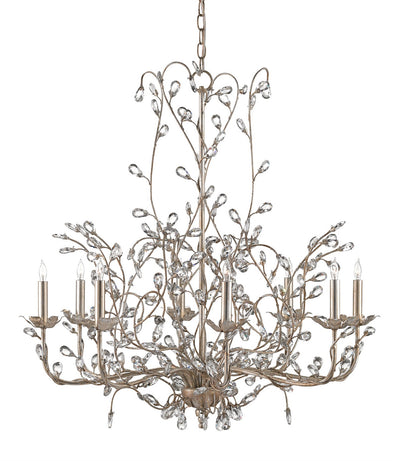 Currey and Company - 9975 - Eight Light Chandelier - Crystal - Silver Granello