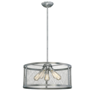 Millennium - 3275-BPW - Five Light Pendant - Akron - Brushed Pewter