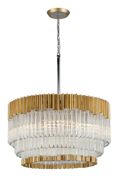 Corbett Lighting - 220-48 - Eight Light Pendant - Charisma - Gold Leaf W Polished Stainless