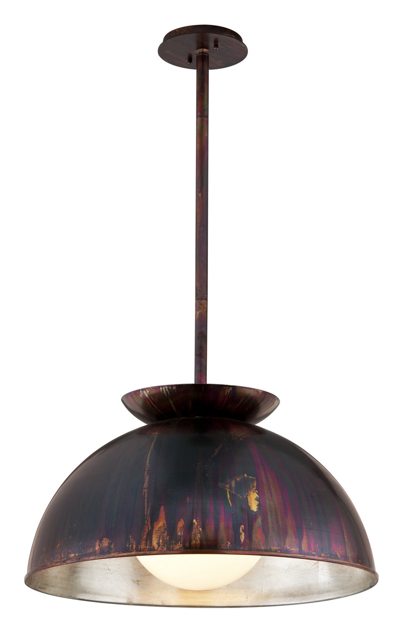 Troy Lighting - F5245 - One Light Pendant - Library - Copper Patina And Silver Leaf