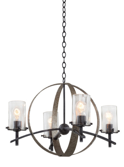 Kalco - 7097VI - Four Light Chandelier - Irvine - Vintage Iron