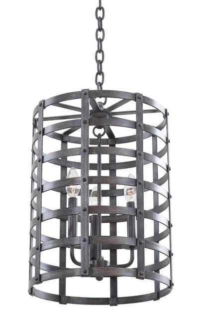 Kalco - 7403VI - Three Light Hanging Lantern - Townsend - Vintage Iron