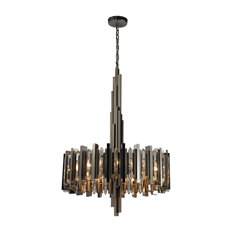 ELK Home - 1140-016 - Eight Light Pendant - Industrialist - Black Nickel
