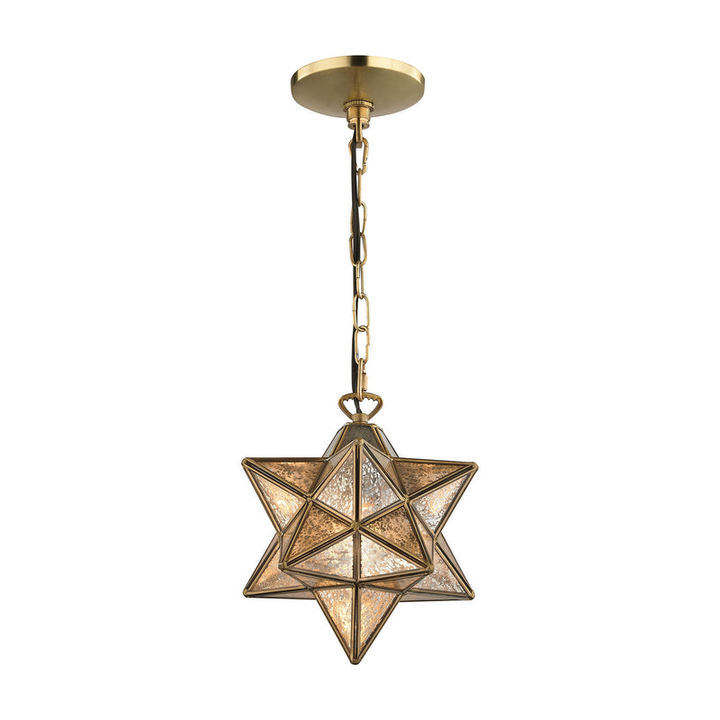 ELK Home - 1145-008 - One Light Mini Pendant - Moravian Star - Antique Brass