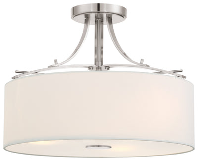 Minka-Lavery - 3307-84 - Three Light Semi Flush Mount - Poleis - Brushed Nickel