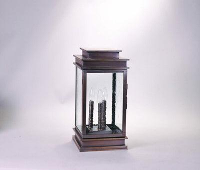 Northeast Lantern - 8933P-DAB-LT3-CSG - Three Light Pier Mount - Empire - Dark Antique Brass