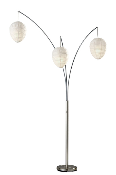 Adesso Home - 4108-22 - Three Light Arc Lamp - Belle - Brushed Steel