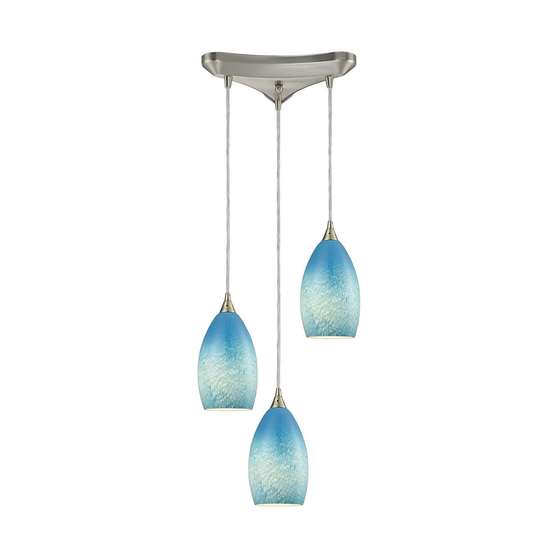 ELK Home - 10510/3SKY - Three Light Pendant - Earth - Satin Nickel