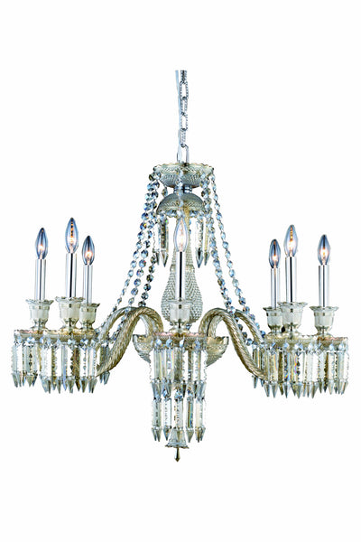 Elegant Lighting - 8908D32SGT-GT/EC - Eight Light Chandelier - Majestic - Golden Teak