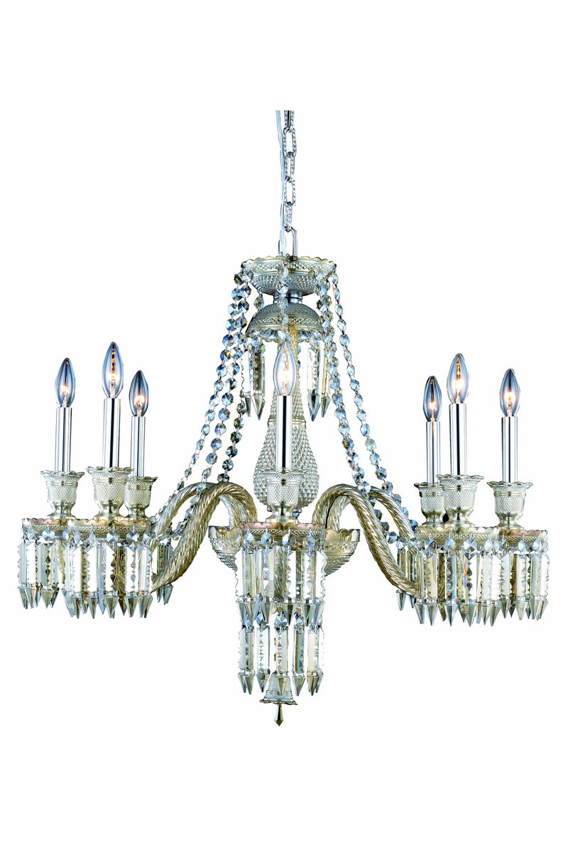 Elegant Lighting - 8908D32SGT-GT/EC - Eight Light Chandelier - Majestic - Golden Teak