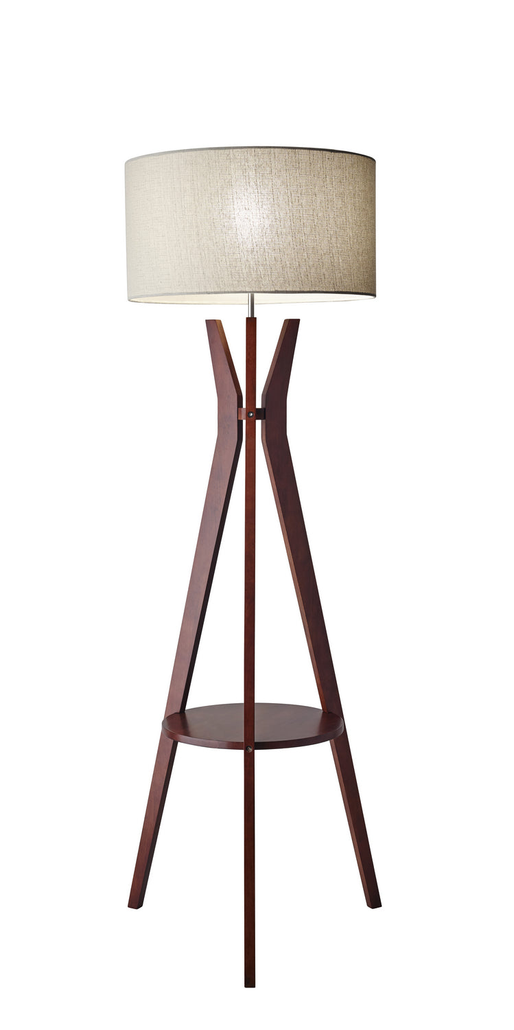 Adesso Home - 3471-15 - Floor Lamp - Bedford - Solid Walnut Wood