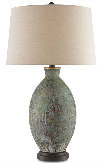 Currey and Company - 6000-0050 - One Light Table Lamp - Remi - Green/Dark Red/Bronze Gold