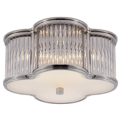 Visual Comfort Signature - AH 4014PN/CG-FG - Two Light Flush Mount - Basil - Polished Nickel with Clear Glass