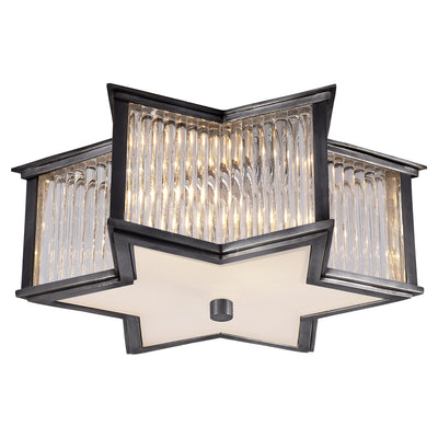 Visual Comfort Signature - AH 4016GM/CG-FG - Two Light Flush Mount - Sophia - Gun Metal and Clear Glass Rods with Frosted Glass