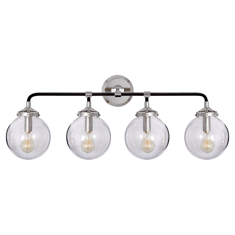 Visual Comfort Signature - S 2025PN/BLK-CG - Four Light Bath Sconce - Bistro - Polished Nickel and Black