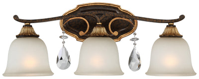 Metropolitan - N1463-652 - Three Light Bath - Chateau Nobles - Raven Bronze W/Sunburst Gold H