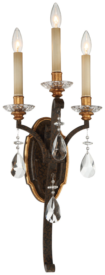 Metropolitan - N6453-652 - Three Light Wall Sconce - Chateau Nobles - Raven Bronze W/Sunburst Gold H