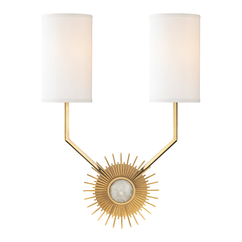 Hudson Valley - 5512-AGB - Two Light Wall Sconce - Borland - Aged Brass