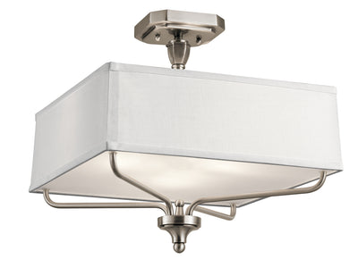 Kichler - 43309CLP - Three Light Semi Flush Mount - Arlo - Classic Pewter