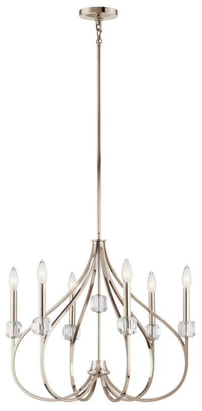 Kichler - 43720PN - Six Light Chandelier - Eloise - Polished Nickel