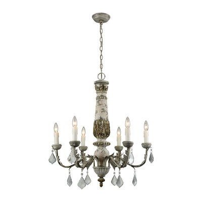 ELK Home - 1202-005 - Six Light Chandelier - Genevieve - Aged Gray