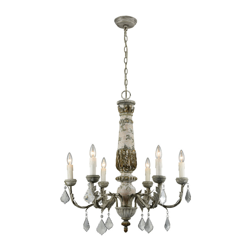 ELK Home - 1202-005 - Six Light Chandelier - Genevieve - Aged Gray