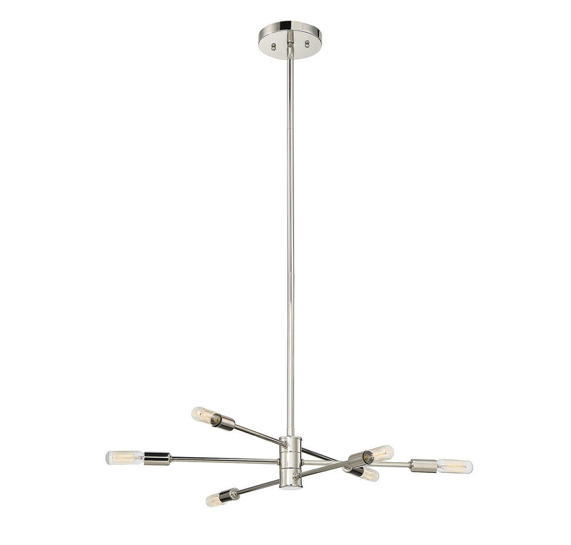 Savoy House - 1-7000-6-109 - Six Light Chandelier - Lyrique - Polished Nickel
