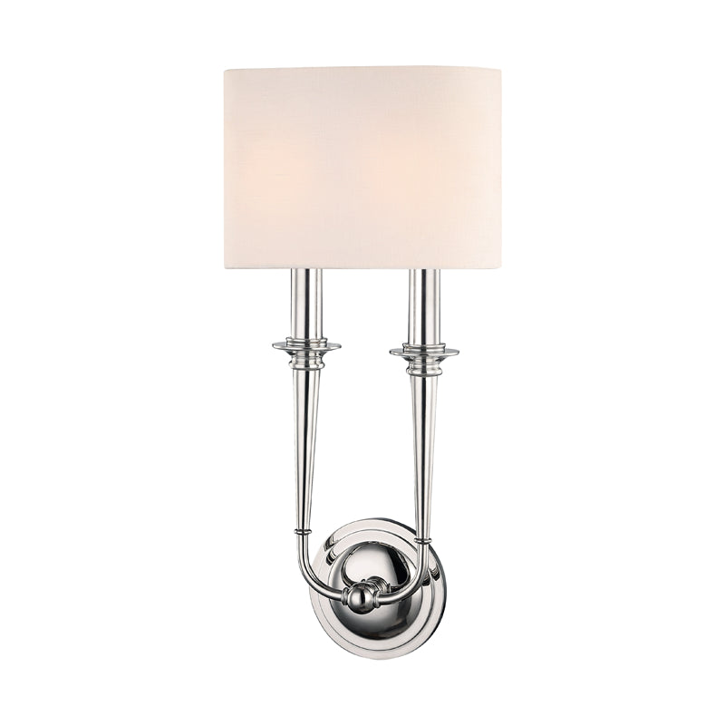 Hudson Valley - 1232-PN - Two Light Wall Sconce - Lourdes - Polished Nickel
