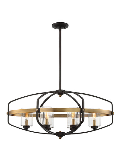 Savoy House - 1-8042-6-79 - Six Light Linear Chandelier - Kirkland - English Bronze and Warm Brass