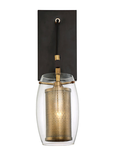 Savoy House - 9-9065-1-95 - One Light Wall Sconce - Dunbar - Warm Brass with Bronze Accents