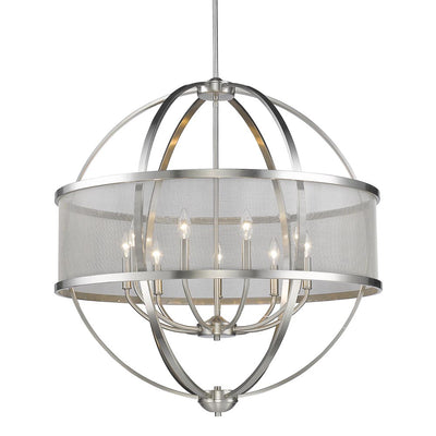 Golden - 3167-9 PW-PW - Nine Light Chandelier - Colson PW - Pewter