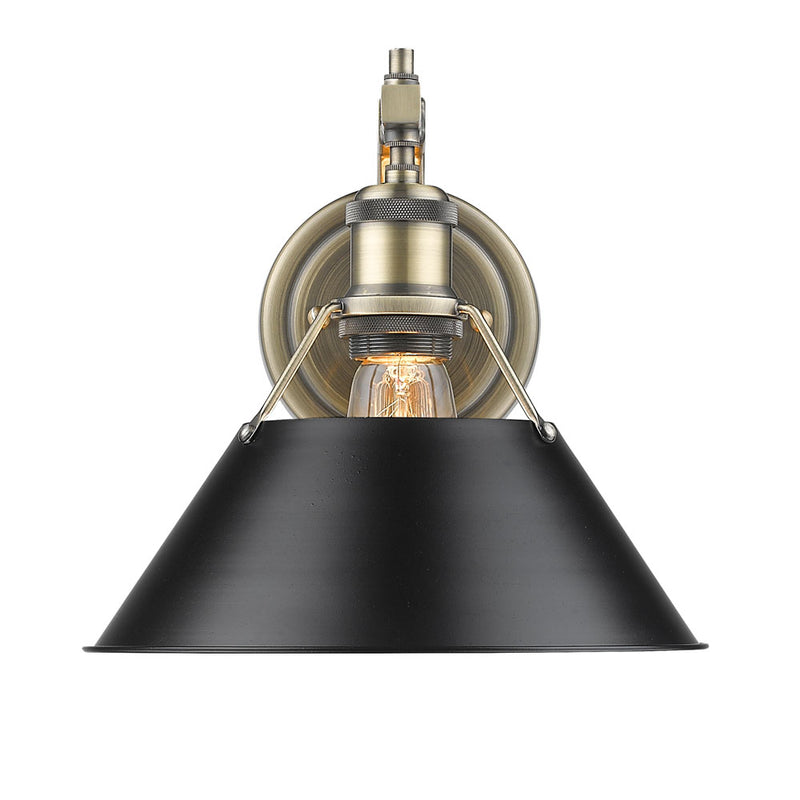 Golden - 3306-1W AB-BLK - One Light Wall Sconce - Orwell AB - Aged Brass
