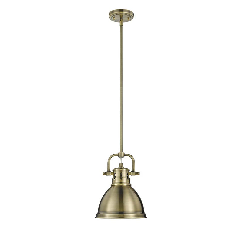 Golden - 3604-M1L AB-AB - One Light Mini Pendant - Duncan AB - Aged Brass