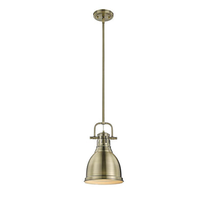 Golden - 3604-S AB-AB - One Light Pendant - Duncan AB - Aged Brass