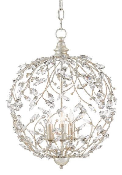 Currey and Company - 9000-0076 - Three Light Chandelier - Crystal - Silver Granello