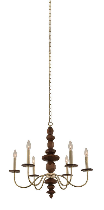 Kalco - 304950CG - Six Light Chandelier - Lassen - Champagne Gold