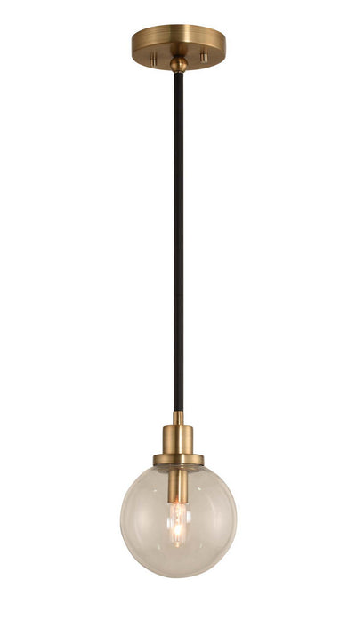 Kalco - 315410BBB - One Light Mini Pendant - Cameo - Matte Black Finish with Brushed Pearlized Brass