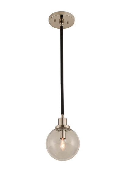 Kalco - 315410BPN - One Light Mini Pendant - Cameo - Matte Black Finish With Nickel Accents