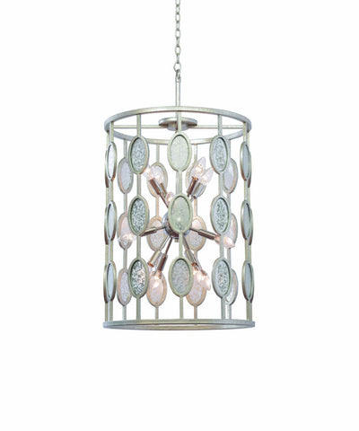 Kalco - 506152VSL - 12 Light Foyer Pendant - Palomar - Vintage Silver Leaf