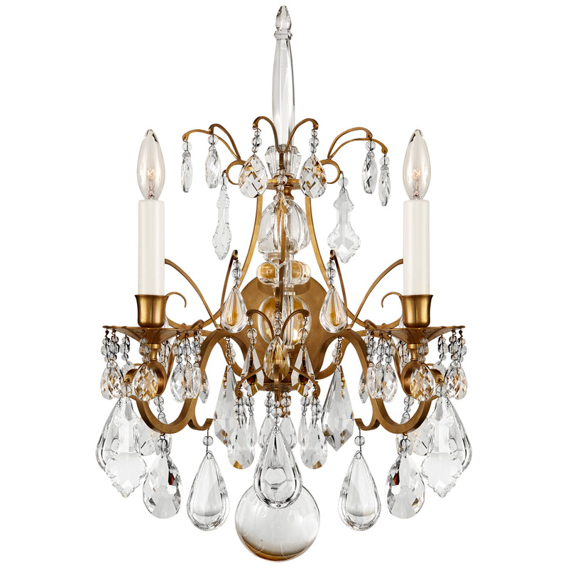 Ralph Lauren - RL 2311NB - Two Light Wall Sconce - Antoinette - Natural Brass and Crystal