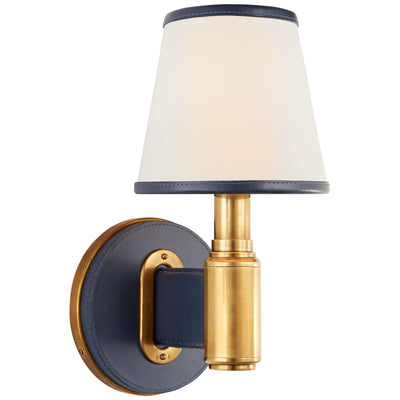 Ralph Lauren - RL 2611NB/NVY-L - One Light Wall Sconce - Riley - Natural Brass and Navy Leather