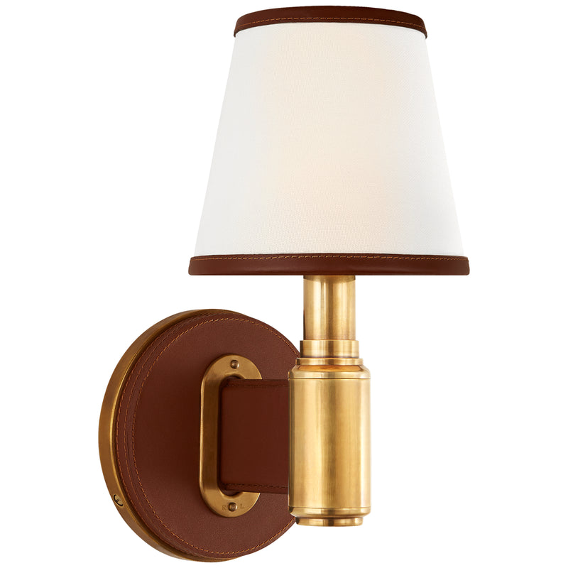 Ralph Lauren - RL 2611NB/SDL-L - One Light Wall Sconce - Riley - Natural Brass and Saddle Leather