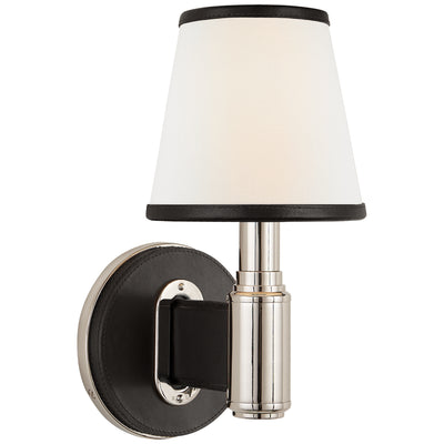 Ralph Lauren - RL 2611PN/CHC-L - One Light Wall Sconce - Riley - Polished Nickel and Chocolate Leather