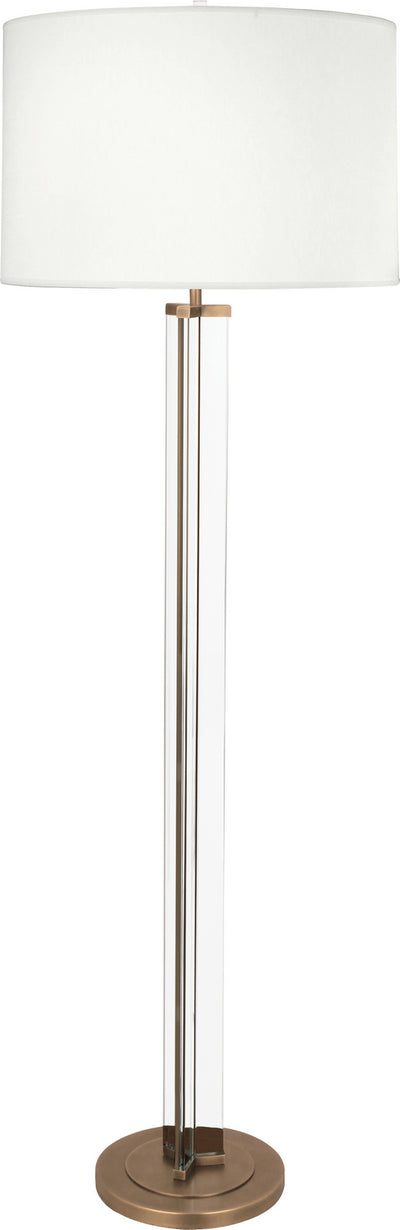 Robert Abbey - 473 - One Light Floor Lamp - Fineas - Clear Glass and Aged Brass
