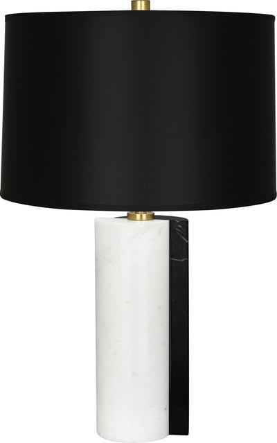 Robert Abbey - 889B - One Light Table Lamp - Jonathan Adler Canaan - Carrara and Black Marble Base w/Antique Brass