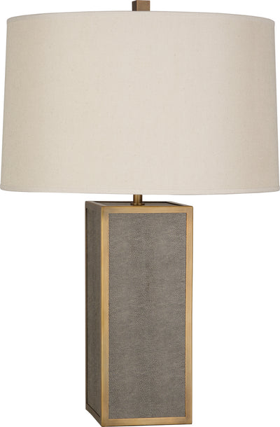 Robert Abbey - 898 - One Light Table Lamp - Anna - Faux Brown Snakeskin Wrapped Base w/Aged Brass