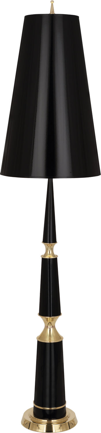 Robert Abbey - B902 - One Light Floor Lamp - Jonathan Adler Versailles - Black Lacquered Paint w/Modern Brass